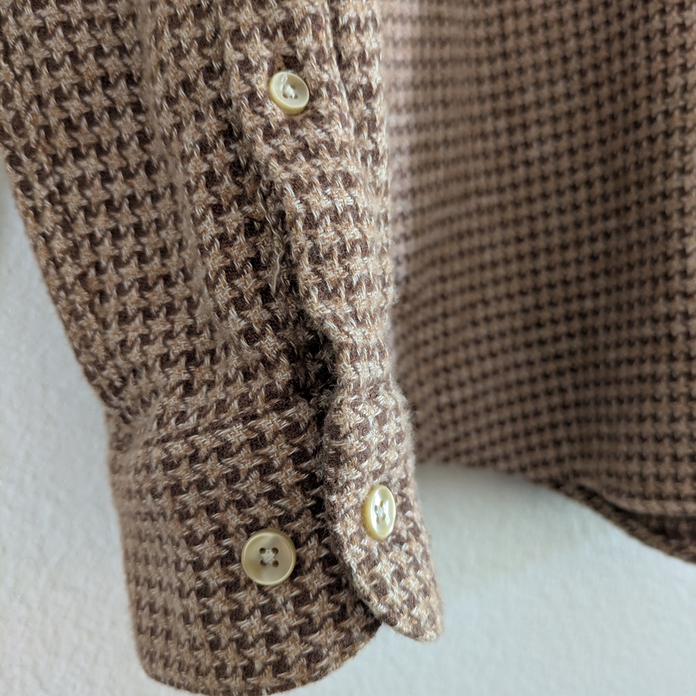 Portuguese Flannel Abstract Houndstooth Flannel Button Up Shirt - Picture 5 of 7